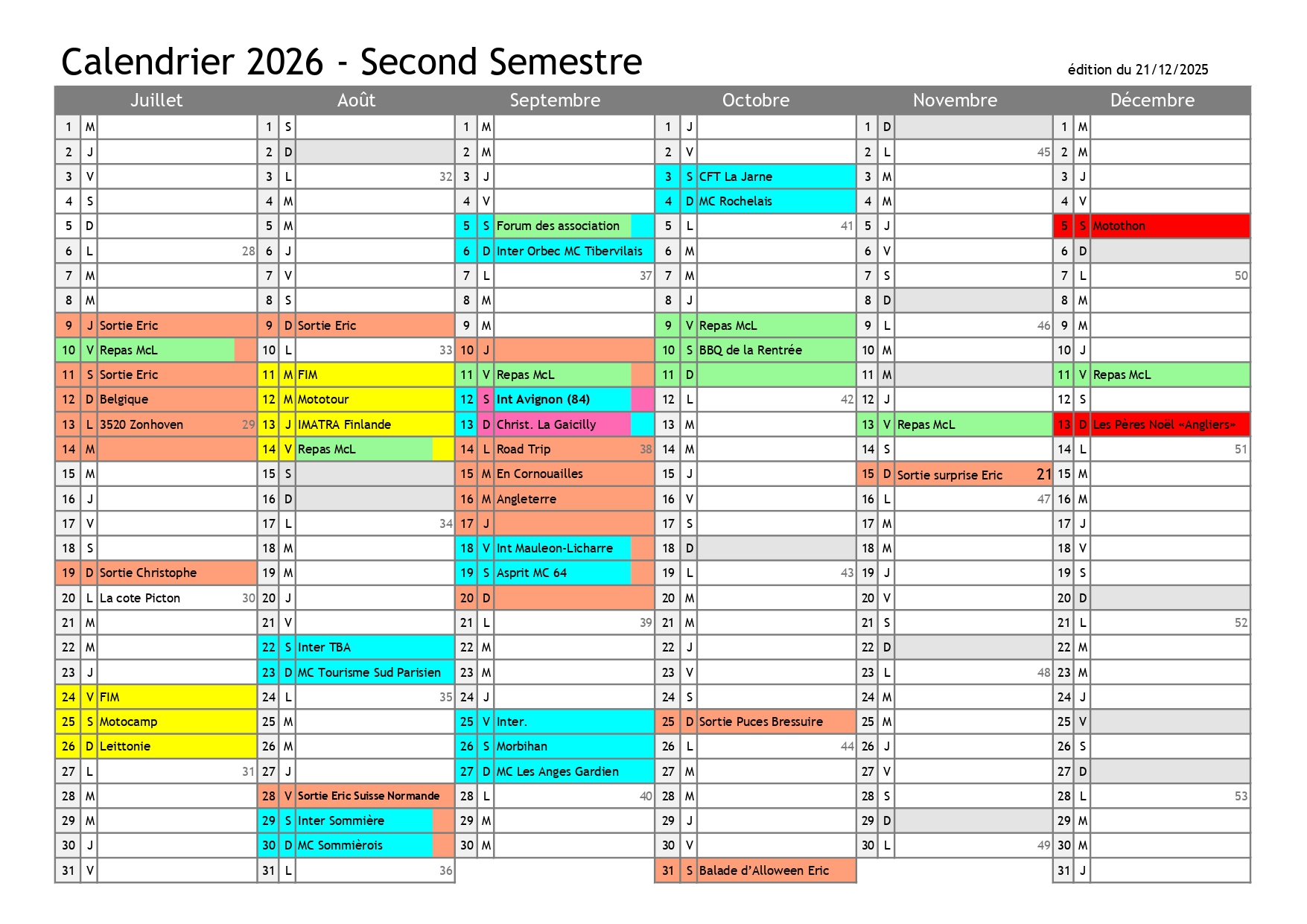 Calendrier 2026 2ème Semestre Page 0001